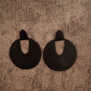 Black metal large hoops